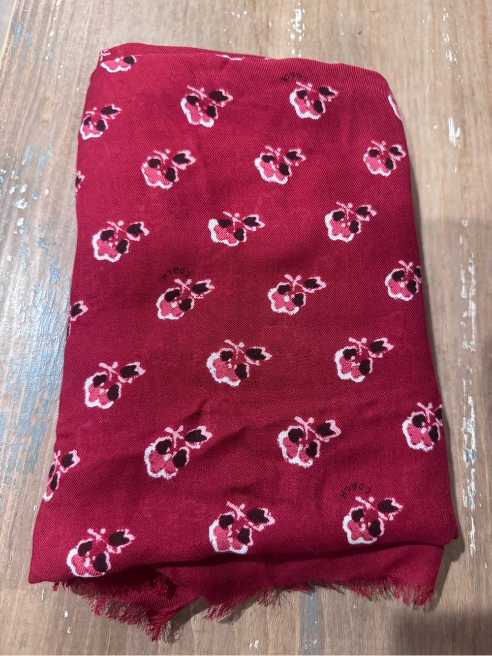 Coach 100% Modal Ruby Shawl/Scarf Bramble Rose